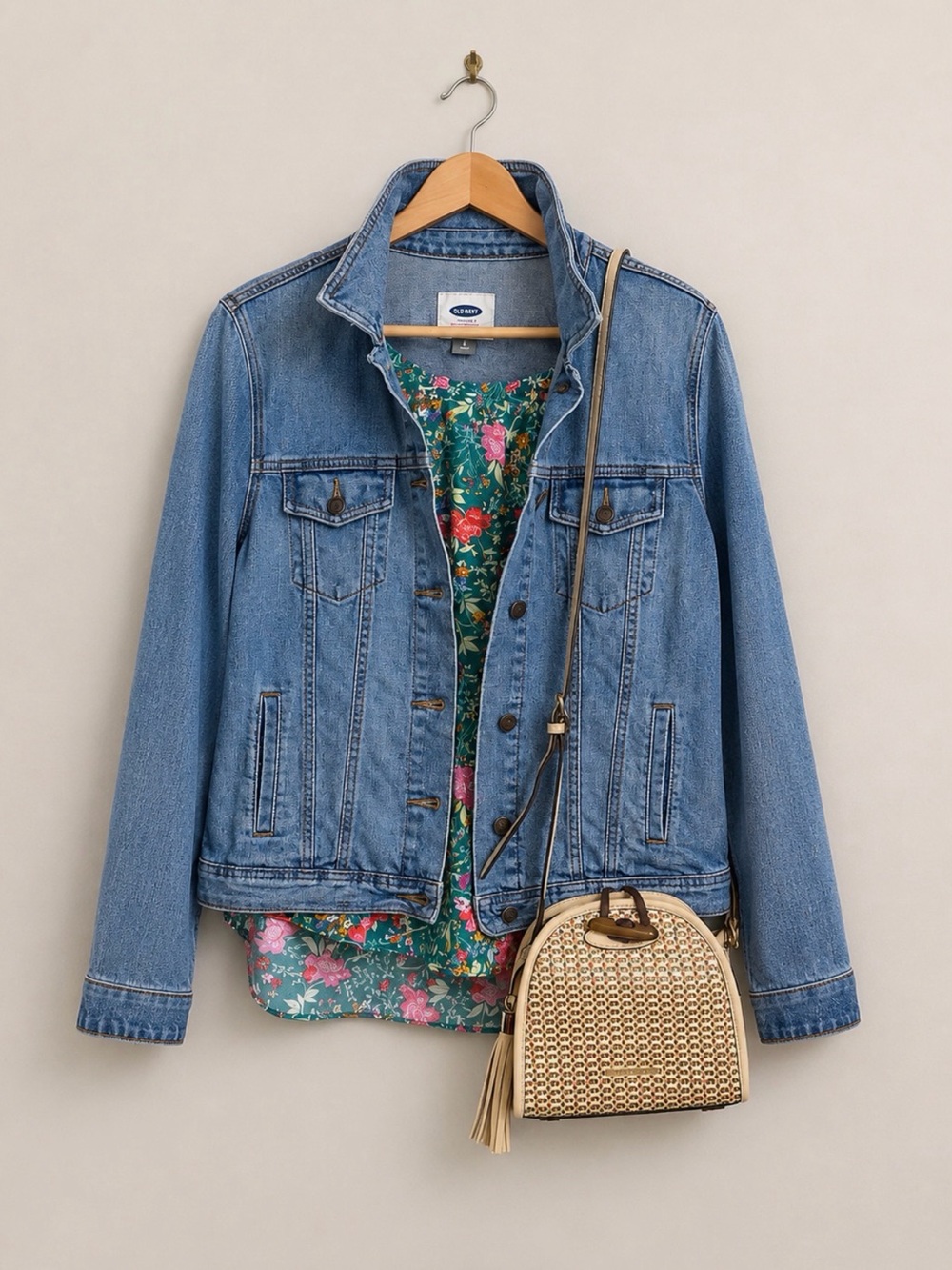 4 Piece Bundle | Old Navy Jacket | LC Blouse | NWOT Purse & Earrings